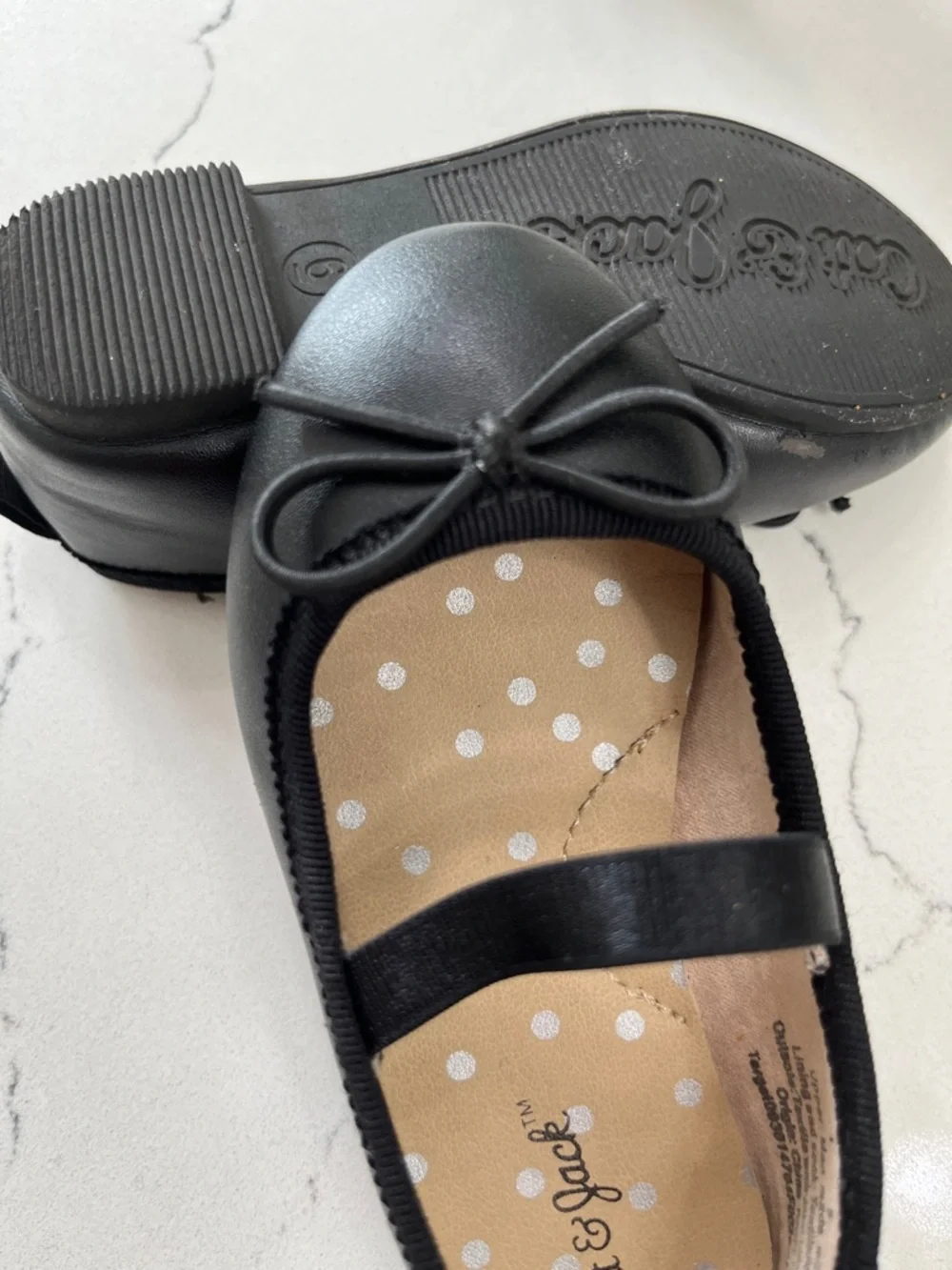 Cat & Jack Black Girls Mary Jane Flats with Bow